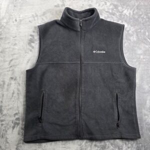 Columbia Steens Mountain‎ Fleece Vest Mens XL Charcoal Gray Full Zip Sleeveless
